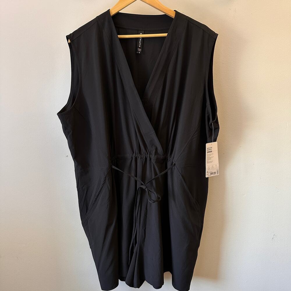 Athleta Black Marlow Romper Women NWT 3X Short Sleeveless - Picture 3 of 7